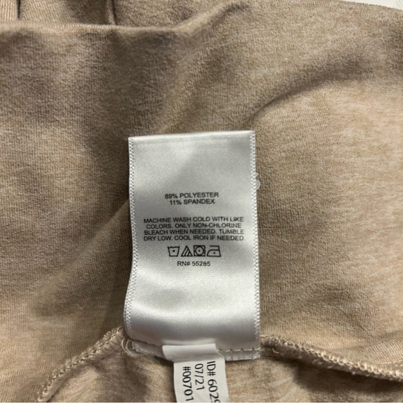 Express Crossover Waist High Rise Wide Leg Knit Pants in Khaki, Size Medium - Picture 6 of 6